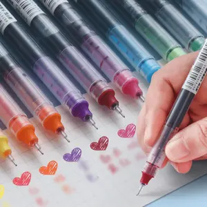 Colorful Neutral Pens Fast-Drying Multi-Color Ballpoint Pens, Official Liquid Ink Rollerball Pens, 10-Pack, Ideal for Learning and Writing