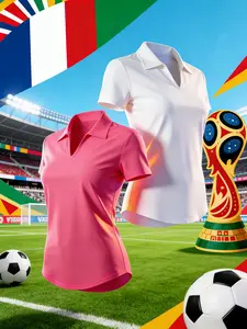 Women's Sporty Polo Shirt Set, Moisture-Wicking Breathable Short Sleeve, Comfortable Golf Baseball Tennis Football Wear, Athletic Style Activewear