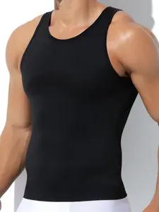 Men’s Stretchy Compression Strip Tank Tops 1 Piece, Breathable Lightweight Body Shaper Vest, Soft Tummy & Belly Control Undershirt, Comfort Athletic Base Layer for Gym Sports, Slim Classic Basic Shirts, Casual Daily Essential for Spring and All-Day Wear
