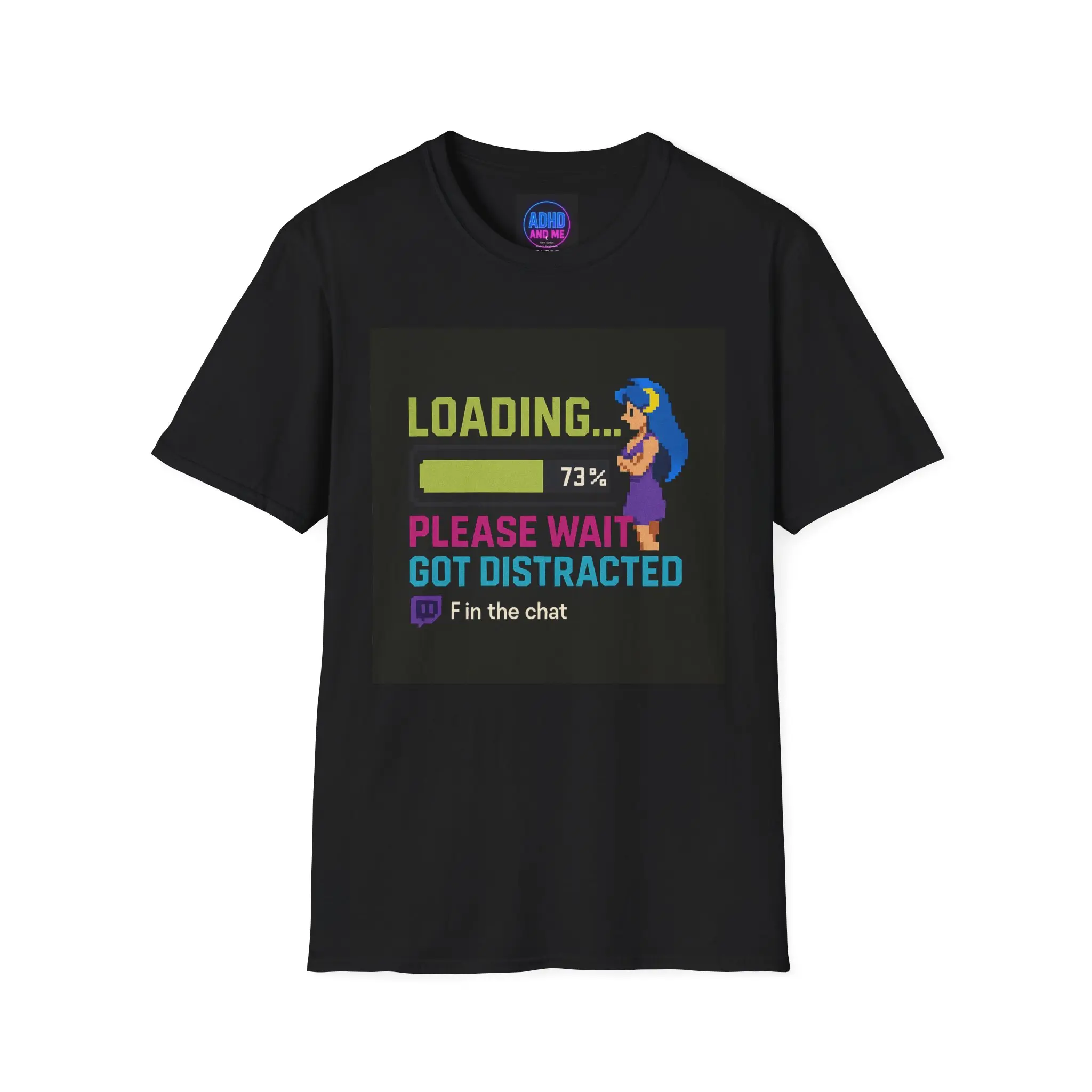 Unisex T-Shirt with Fun ADHD Designs, Perfect Gift for Gamers, Casual Wear, Humor Shirt, Loading Graphic Tee