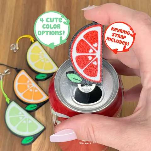 Citrus Love Tab Buddy Soda Can opener - cute orange, tangerine, lemon, lime, grapefruit gift present for arthritis, EDS, long nails, hands, Kitchen Utensils