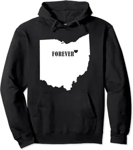 I Love Ohio | Ohio Forever Home State Pride Pullover Hoodie - 79B0BVL2T3GY