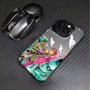 Anime JoJo Phone Case Compatible with iPhone 16 15 14 13 12 11 Mini Pro Max X XR XS Max 8 7 Plus, with Shockproof Matte Back Cover