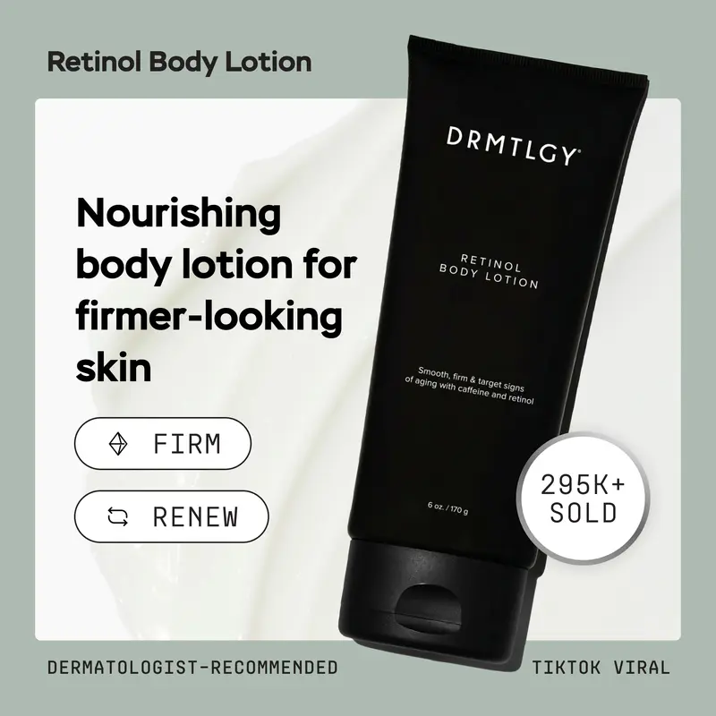 DRMTLGY Retinol Body Lotion, 6oz - Restores Youthful-Looking Skin with Shea Butter and Ceramides. Hydrates Dull, Dry Skin