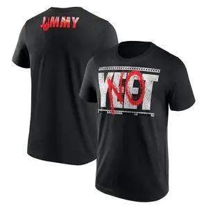 Jimmy Uso No Yeet Slogan Graphic T-Shirt - Mens Casual Short-Sleeve Top, Unisex Sizing, True To Size, Black Wrestling Fan Menswear, Made In USA