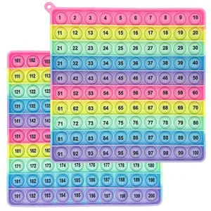 Number 1-200 Fidget Toy, 1 Count Math Games Quick Push Bubble Educational Mathematics Learning Teaching Toys, Practice Activity Manipulatives Board Games, Table Math Games
