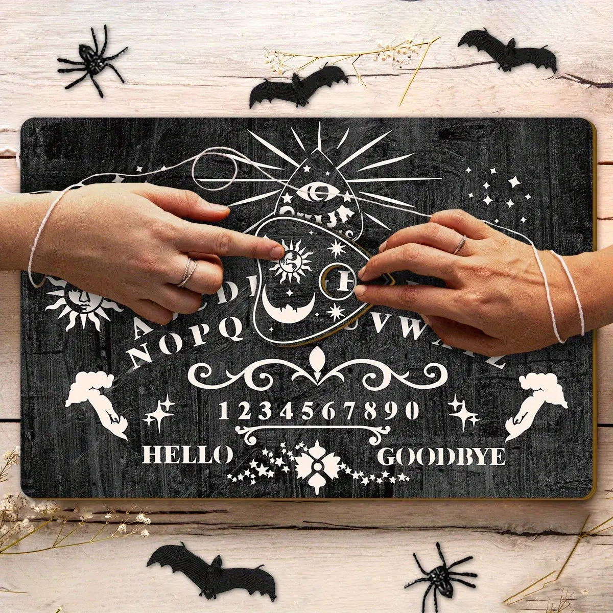Handmade Wooden Witchcraft Ouija Board, Bohemian Moon Phase Print, Spiritual Guidance Home Decor, Perfect Oracle, Altar, Intuitive Info