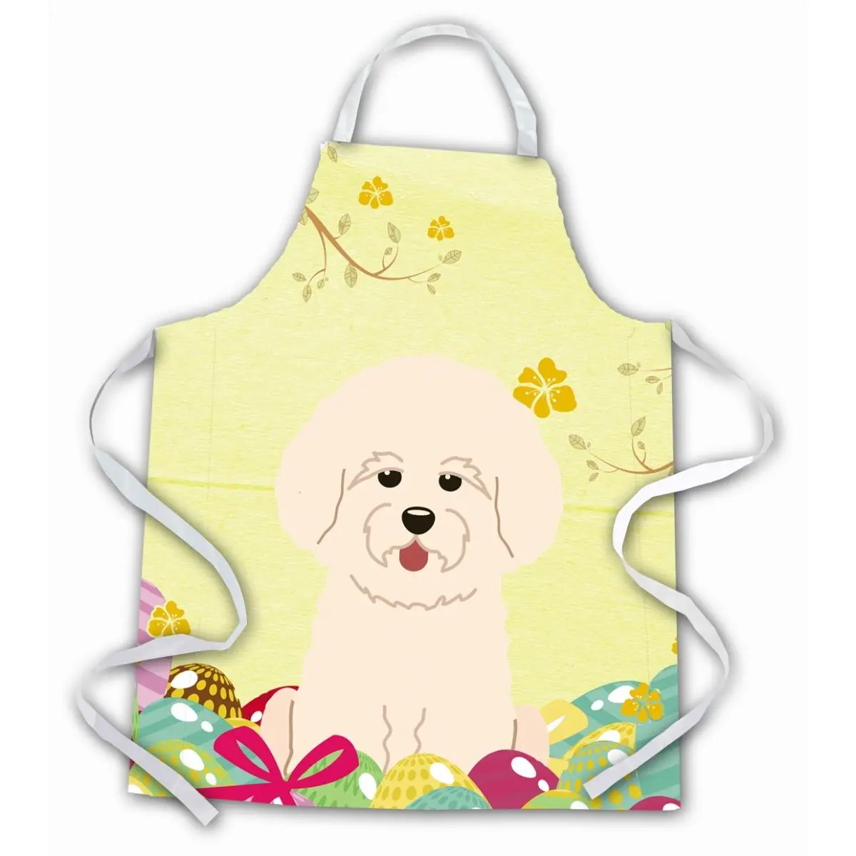 Carolines Treasures BB6075APRON Easter Eggs Bichon Frise Apron
