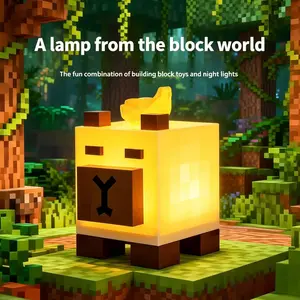 Capybara Building Block Night Light, Seven-Color Dazzling Light, USB Rechargeable, Minecraft Children's Toy Gift