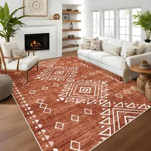 【GARVEE】Washable Area Rugs and Runners in Multiple Sizes (2x6 to 10x13) with Modern Distressed Geometric and Tribal Designs, Soft Low Pile, Non-Slip, Non-Shedding, Stain Resistant, Ultra-Thin for Indoor Use