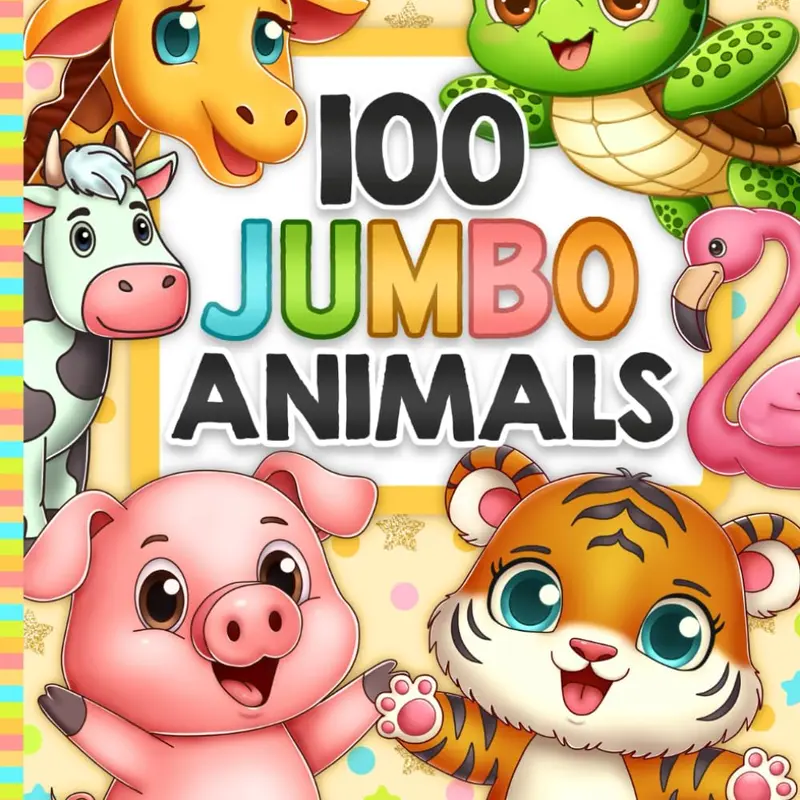 Kids' English Animal-Themed Interactive Drawing Book - 1-3 Toddlers' Activity Book, Washable Markers, Activity Papers, Colorful Animals, Vibrant Illustrations, Encourages Artistic Skills, Entertains Young Children