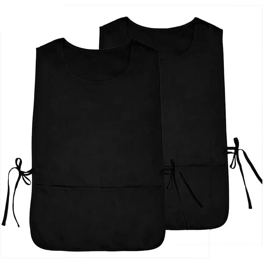 Unisex Cobbler Apron with 2 Deep Pockets, 2 Pack Smock with Side Ties for work kitchen CF3137