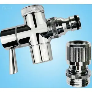 Quick Connect Sink Adapter Valve - Brass Chrome Plated for Garden Hose & Shower - Universal Fit Washing Machine/Dishwasher - Bathroom & Kitchen Faucet Converter - Durable Leak-Proof Design