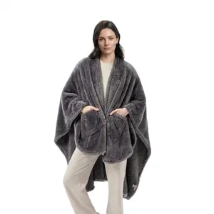 【Summervibes】Super Comfortable Wearable multifunctional Blankets with Pocket –  58"×64" Soft Cozy Fleece Wrap