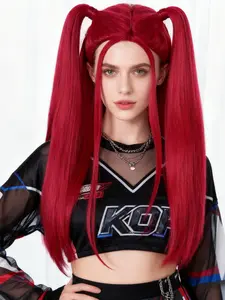 Unisex Cosplay Straight Synthetic Wig, Demon Slayer Movie Inspired Hairpiece, Anime Costume Full Headwear, Perfect for Fans & Events