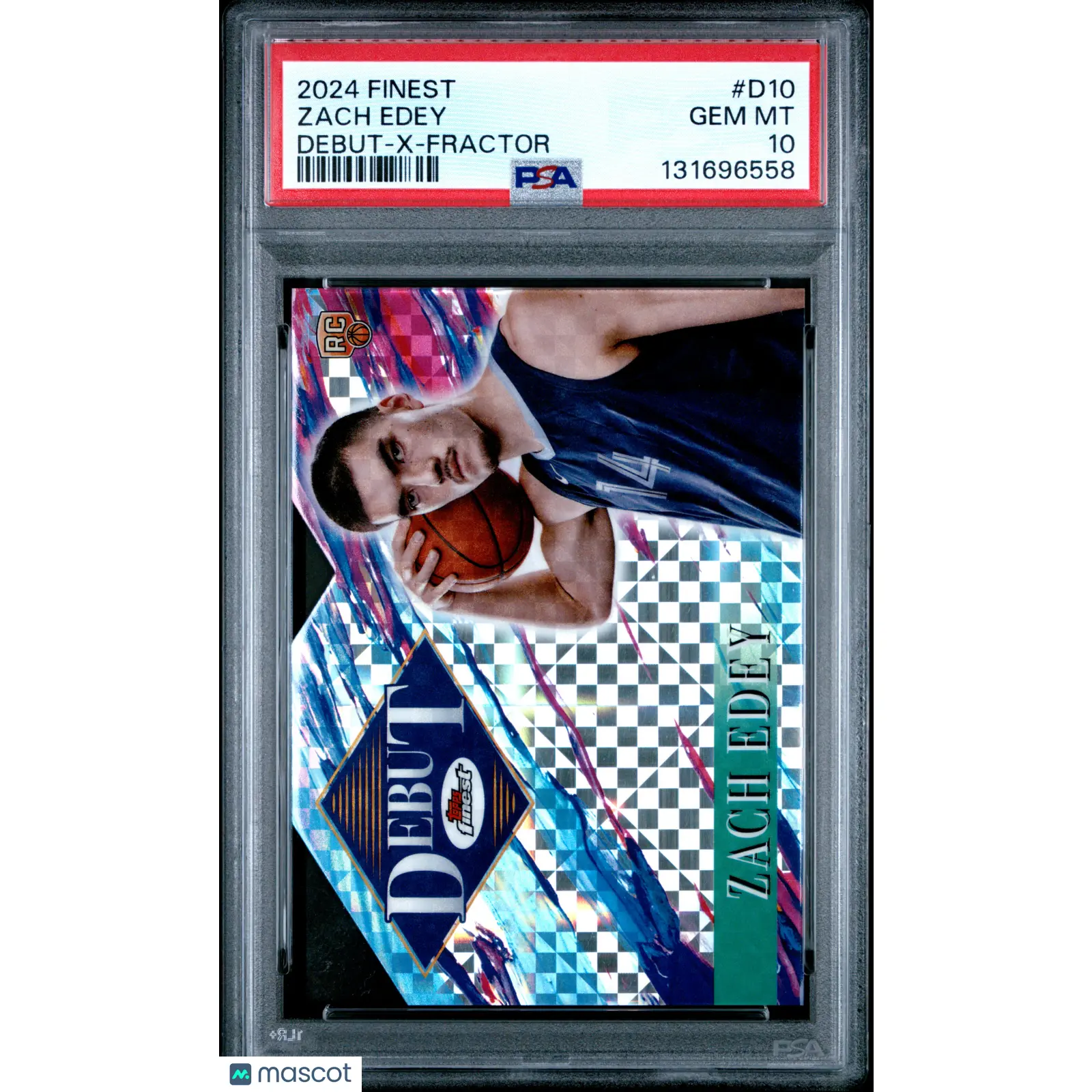 2024 Topps Finest Debut Zach Edey #D10 X Fractor PSA 10 RC