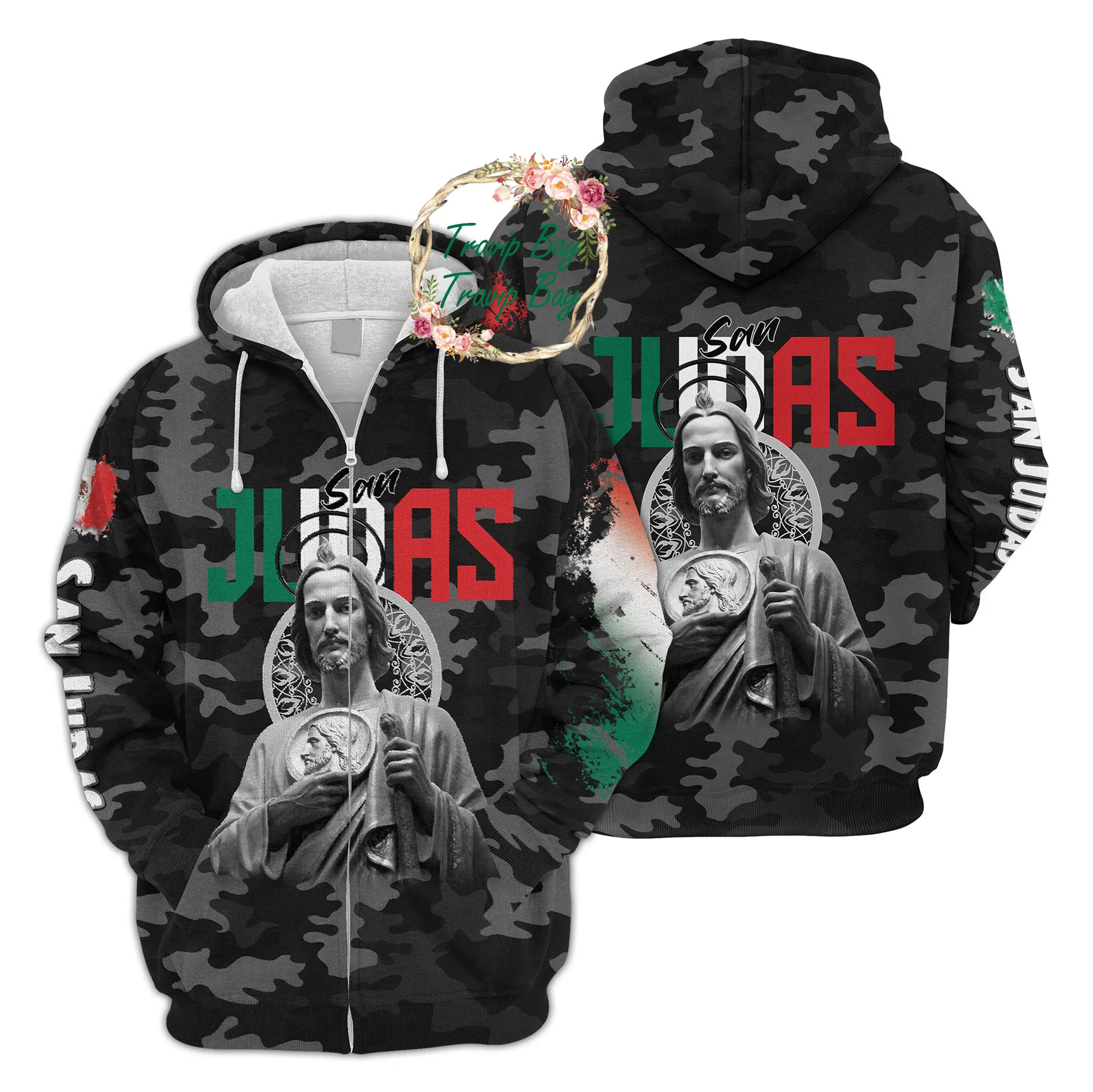 Sanjudas Tateo 3D Hoodie, camisas de san judas tadeo 3D Full Print Sweatshirt, Gift Mexcico Shirt for Men and Women Menswear Sweaters