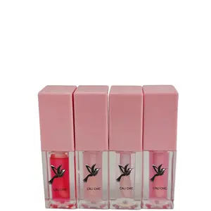 CALI CHIC Lip Oil Bubble Gum Organic Vegan Fruity Color Tinted Balm Makeup Moisturizing Lip Gloss Water Proof with Jojoba Oil & Vitamin C Travel Friendly High Pigment Waterproof