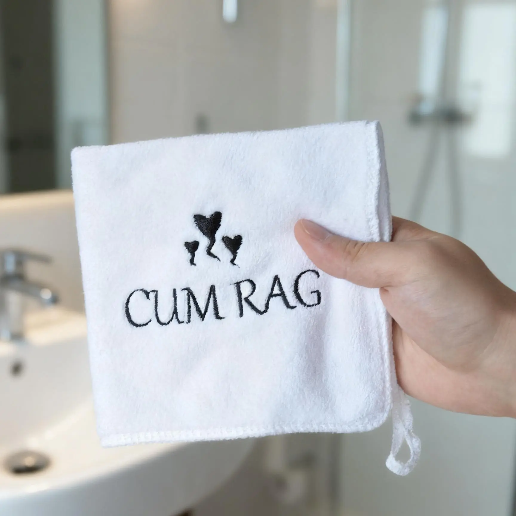 Embroidered Microfiber Hand Towel 30x30cm, Soft Quick Drying Absorbent Towel, Quick Dry Towels, Fun and Quirky Design, Perfect Gift for Couples, Home Decor, Wedding, Anniversary, Party Supplies