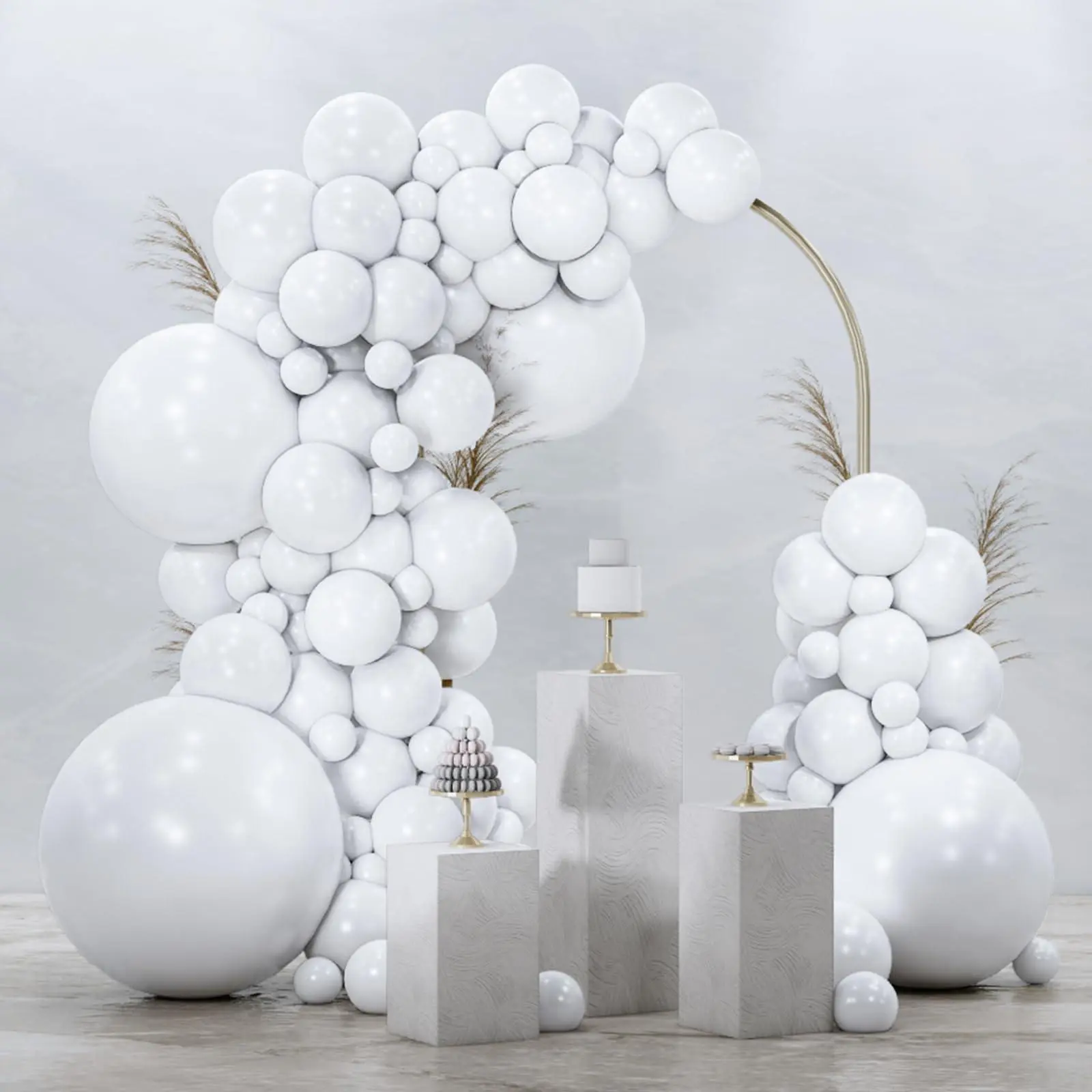 PartyWoo White Balloons 99pcs Different Sizes Pack of 36 18 12 10 5 Inch Matte White Latex Balloon Arch Kit Garland for Wedding Bridal Graduation Baby Shower Birthday Party Decorations White-Y13