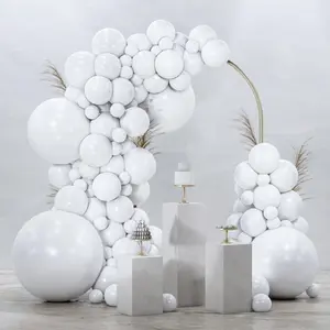 PartyWoo White Balloons 99pcs Different Sizes Pack of 36 18 12 10 5 Inch Matte White Latex Balloon Arch Kit Garland for Wedding Bridal Graduation Baby Shower Birthday Party Decorations White-Y13
