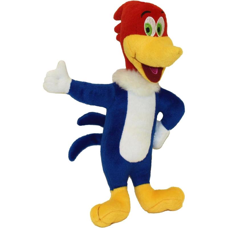 Multipet Woody Woodpecker Plush Dog Toy 6” Official Squeaky Chew Toy for Small to Medium Dogs Soft Durable Multicolor Character Design