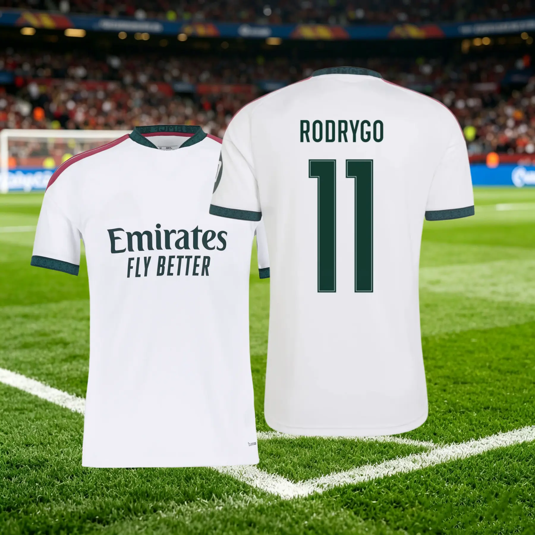 26 27 Home White Short-Sleeve Soccer Jersey 11# Rodrygo Soccer Jersey