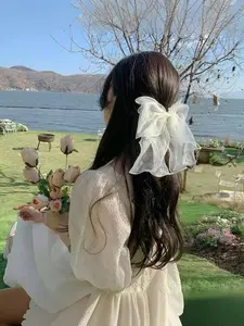 Women's Lace Bow Headband, Princess Hair Clip, Spring Outing, Photography, School, Elegant College Style