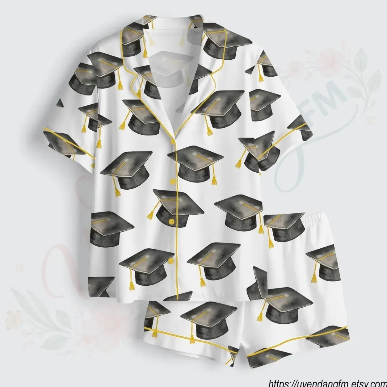 Personalized Class of 2026 Satin Pajamas, Graduation Gift for Her, High School College Grad PJs, Senior Night Pajama Set, Silky Sleepwear