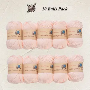 THINKTHINGS Light Beige Yarn for Crocheting & Knitting Bulk Pack of 10 Balls 17.6 Ounces Acrylic Yarn Perfect for Beginners