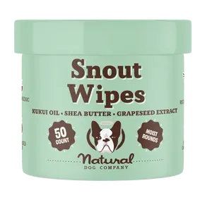Natural Dog Company Snout Wipes - Cleans, Soothes, & Heals Dry Snouts