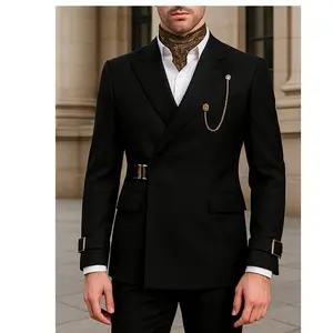 Men’s slim-fit two-piece suit, wedding dress, casual business retro, groom’s suit, party suit, formal occasion, groom’s wedding tailcoat, retro suit GARMENTARY