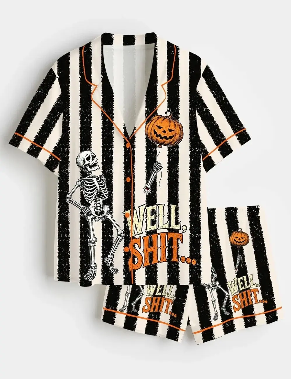 Well Skeleton Halloween Pajama Set, Sleepwear for Women EMA