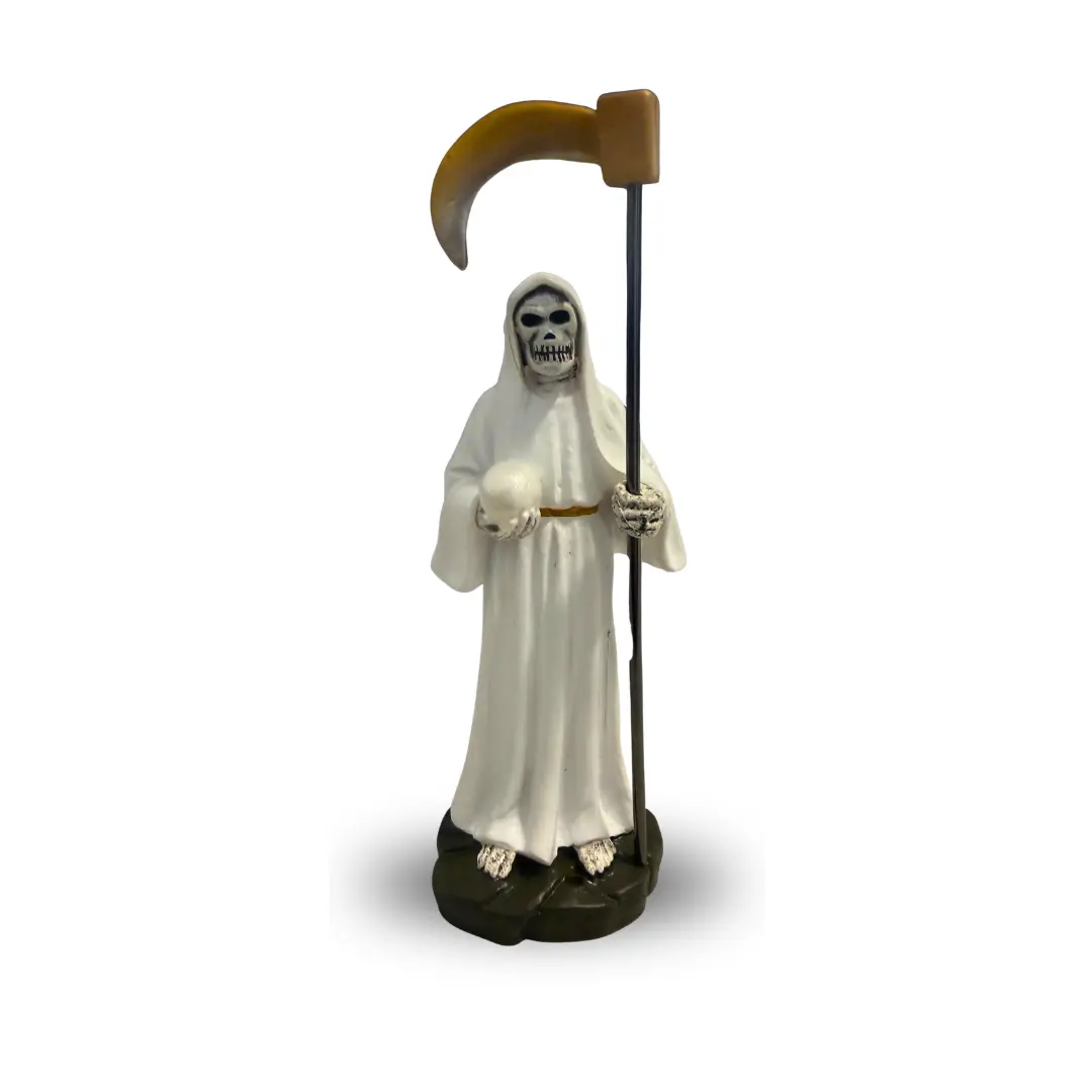 Mini Santa Muerte Statue white 3.5 Inches Devotional Altar Figure Mini Santa Muerte Statue white 3.5 Inches Devotional Altar Figure