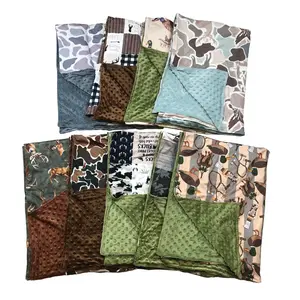 UWH Baby Blanket Hunting Blanket Minky Blanket Outdoor Bedding kids Blanket Floral Print Quilt