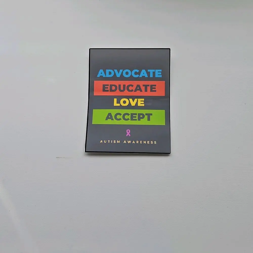 Autism Acceptance Transparent Vinyl Decal - Advocate Educate Love Accept for Autism Awareness Support