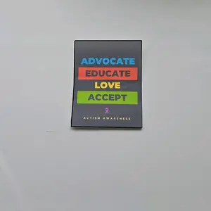 Autism Acceptance Transparent Vinyl Decal - Advocate Educate Love Accept for Autism Awareness Support