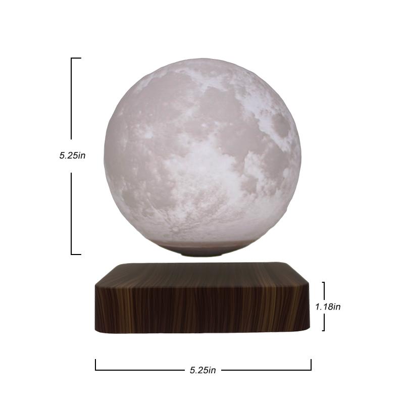 Levitating Moon Lamp -  Magnetic Floating Moon Lamp Spinning Luna Night Light with 3 Color Modes Printing Floating and Magnetic Levitation Spinning in Air Freely for Home Office Desk Decor, Bedroom Unique Lamps, Cool Tech Gadgets Gift for Women Kids