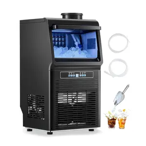 Father's Day Gift VEVOR 90lbs/24H Commercial Ice Maker Machine with 2 Water Inlets, 36 Ice Cubes in 15 Minutes, with 12lbs Large Storage Capacity for Bar Office Restaurant, with LED Digital Display & Self-Cleaning