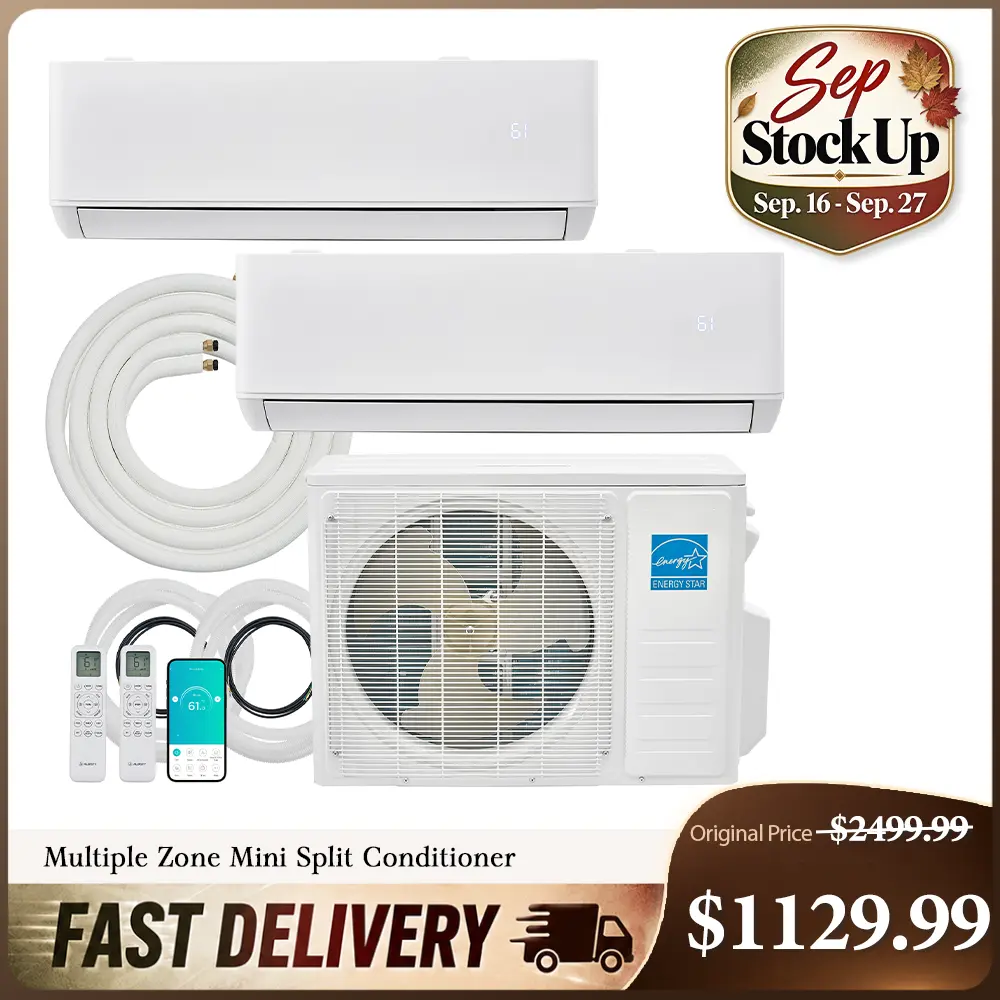 [Ships in Multiple Boxes] [TiktokShopStockUp] AMERLIFE Mini Split Conditioner, AC/Heating, 20,000/28,000 BTU, 22/25 SEER2, Multiple Zone Ductless Inverter Heat Pump, WiFi with Pre-Charged Condenser&16.4Ft Line Set, 208-230V, Energy-Efficient