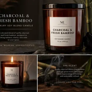 Charcoal & Fresh Bamboo Luxury in Every Burn