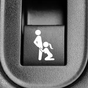 Funny Car Prank Decal - Blank Button Stickers for Car Buttons
