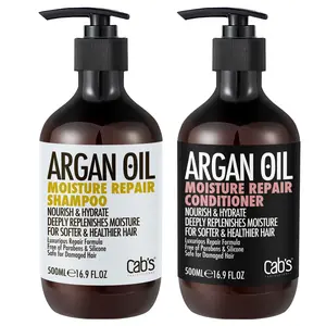 Cab's Argan Oil Repair Shampoo Conditioner Set, Thickening Treatment  - Best Gift for Damaged, Frizzy, Thinning or Color Treated Hair