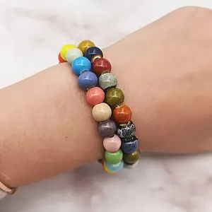 A Set of 180 Porcelain Beads, Featuring Round Ceramic Designs with an 8 Mm Diameter, Ideal for Crafting Handmade Jewelry Like Necklaces And Bracelets, Adorned with Floral Glaze