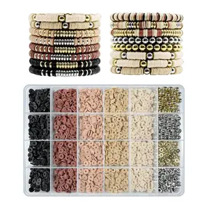 Bracelet Making Kit 3200Pcs,Clay Beads Bracelet Kit with Gold Beads and Sliver Beads, Swift Friendship Beads Bracelet Kit for Bracelets Making (Earth Tone),DIY Hand Tools Kits Crafts