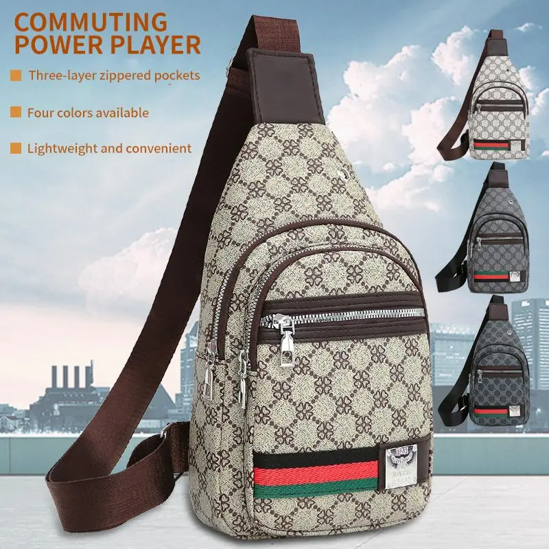 Men's Multifunctional Messenger Bag, Shoulder Bag, Crossbody Casual Handbag with Headphone Hole