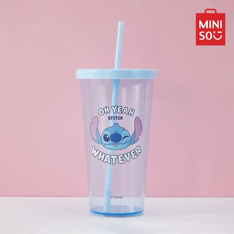 [Holiday Special]Disney Stitch Series Straw Plastic Cup (600mL / 20oz) – Blue Stitch Drinking Cup, Perfect for Cold Drinks and Beverages, Birthday Gifts, Festive Gifts, School Gifts,cozyvibes