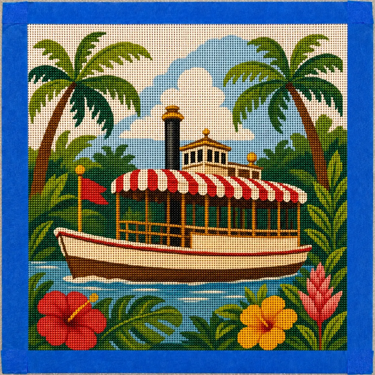 Jungle Cruise Printed Needlepoint Canvas Jungle Cruise Printed Needlepoint Canvas