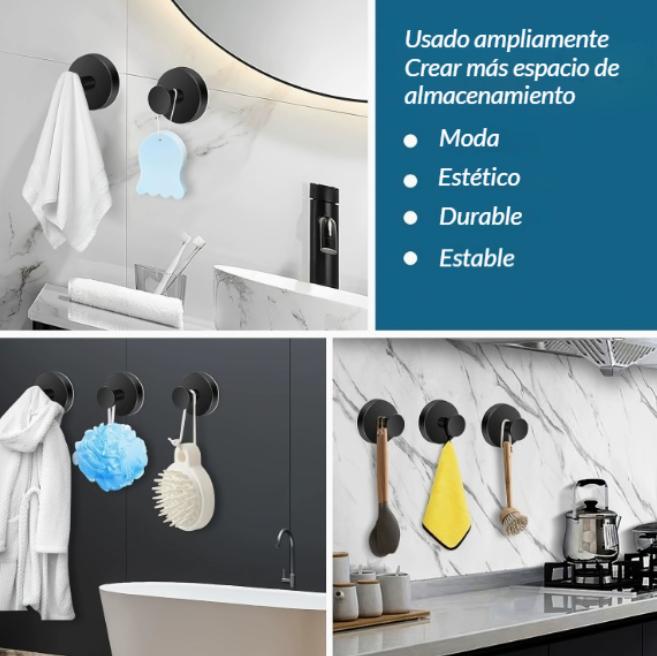 Drill-Free Suction Wall Hooks, Rustproof Stainless Steel Removable Towel Hooks, Strong Suction Waterproof Humidity-Resistant Wall Mount Organizer, Easy Install for Bathroom Kitchen Home Storage shoe rack