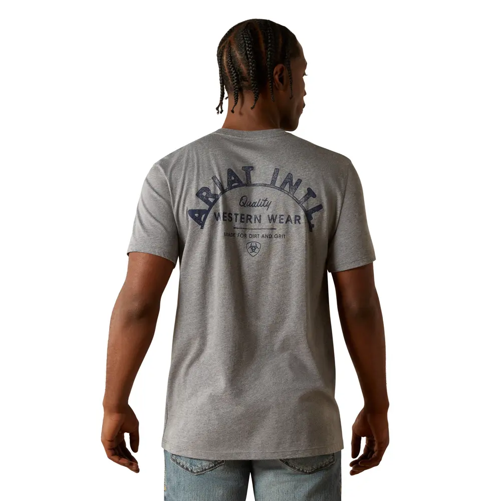 10062413 Ariat Men's Iron Ranch Arch Short Sleeve T-Shirt - Graphite Heather